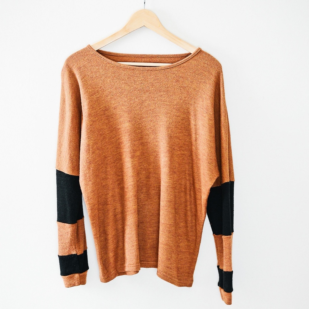 Brown and Black Color Block Sweater